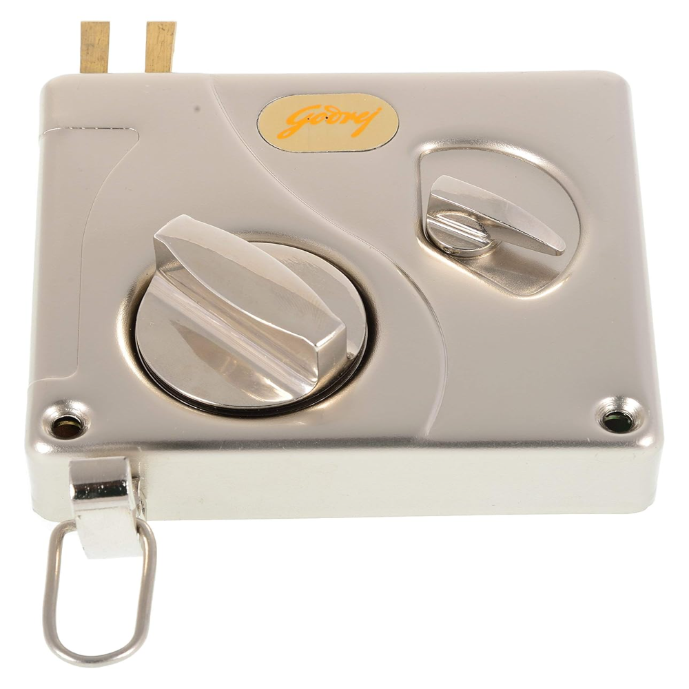 Godrej Rim Lock I Tribol 1 CK Latchbolt I For Home Main door I for Outside Opening Door  and LeftorRight Handed Doors I 4 Keys I 15 Year Warranty I Automatic Locking I Lacquer Finish
